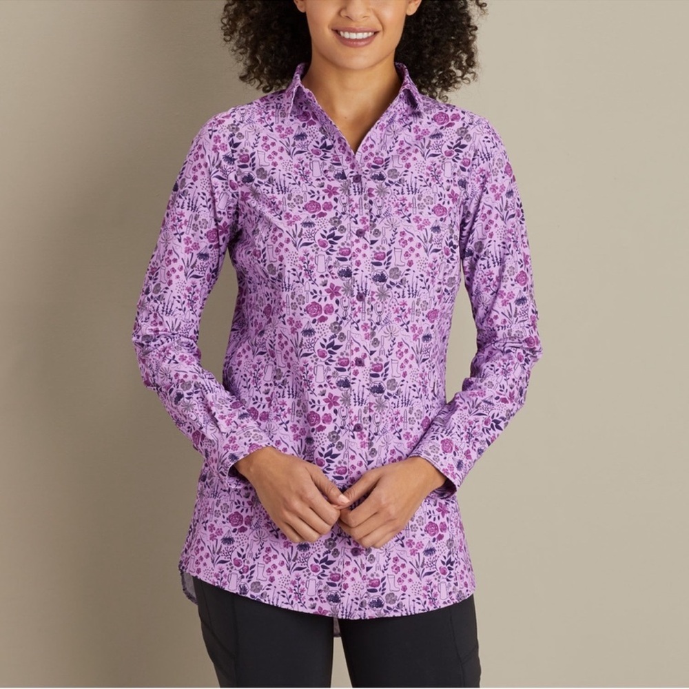 Duluth Trading Co. Sidewinder Gardening Tunic, size Large. Vented, sun shield